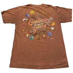 Vintage 1998 Guitars through the Years Brown Graphic T-Shirt